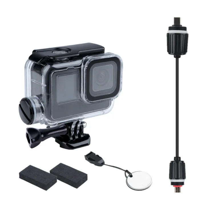 GoPro HERO10 Black / HERO9 Black 30m 충전 방수 하우징 케이스 및 버클 기본 마운트 & 나사, GoPro HERO9 Black / 충전용