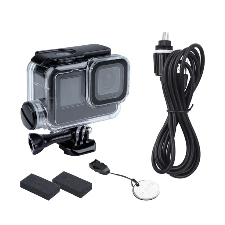 GoPro HERO10 Black / HERO9 Black 30m 충전 방수 하우징 케이스 및 버클 기본 마운트 & 나사, GoPro HERO9 Black / 충전용