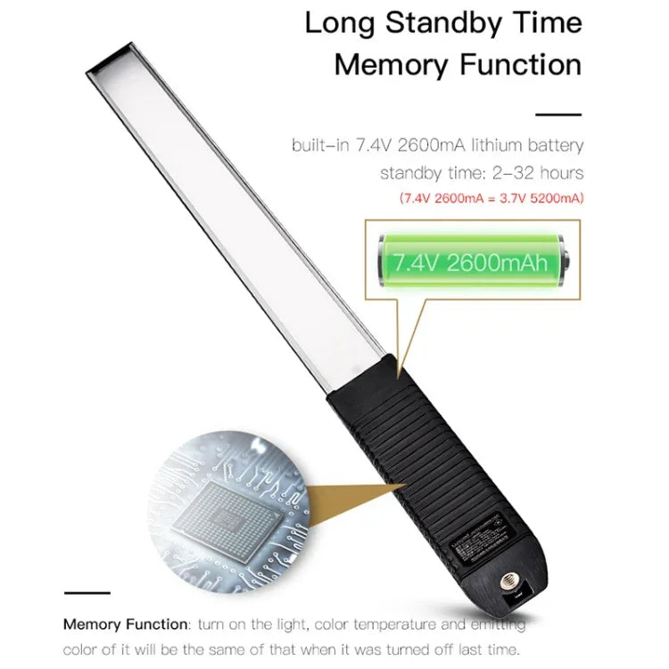 LUXCeO Q508A 8색 사진 LED 스틱 비디오 라이트 방수 핸드헬드 LED 필 라이트 플래시 조명 램프 리모컨 포함, Q508A