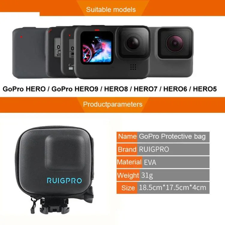 GoPro Hero11 Black / HERO10 Black / HERO9 Black / HERO8 Black /7 /6 /5용 RUIGPRO 슈퍼 미니 EVA 저장 보호 케이스 박스, GoPro HERO7 /6 /5용