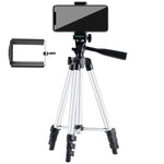 라이브 방송용 4단 접이식 다리 알루미늄 합금 삼각대, U자형 3D 삼각대 헤드 포함 DSLR 및 디지털 카메라용, 조절 높이: 35-106cm, 3110 실버