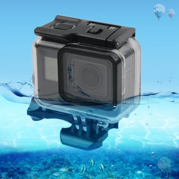 GoPro NEW HERO / HERO6 / 5용 45m 방수 하우징 보호 케이스 + 터치 스크린 백 커버, 버클 기본 마운트 및 나사 포함, 렌즈 분리 불필요, 터치 스크린 (투명)