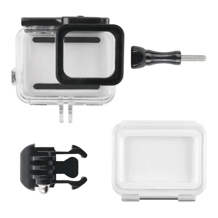 GoPro NEW HERO / HERO6 / 5용 45m 방수 하우징 보호 케이스 + 터치 스크린 백 커버, 버클 기본 마운트 및 나사 포함, 렌즈 분리 불필요, 터치 스크린 (투명)