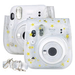 FUJIFILM Instax Mini 11용 Stars 크리스탈 PVC 하드 케이스 카메라 가방 어깨끈 포함, 투명