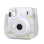 FUJIFILM Instax Mini 11용 Stars 크리스탈 PVC 하드 케이스 카메라 가방 어깨끈 포함, 투명