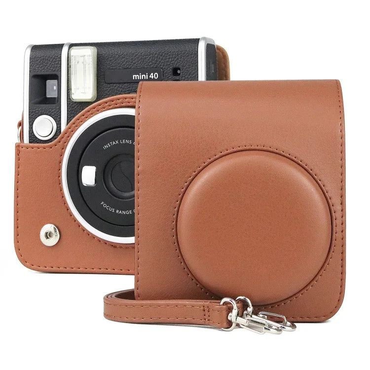 FUJIFILM instax mini 40용 스트랩 포함 전신 카메라 레트로 PU 가죽 케이스 가방, FUJIFILM instax mini 40용