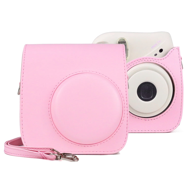 FUJIFILM instax mini 7+용 스트랩 포함 레트로 전신 PU 가죽 케이스 카메라 가방, FUJIFILM instax mini 7+용