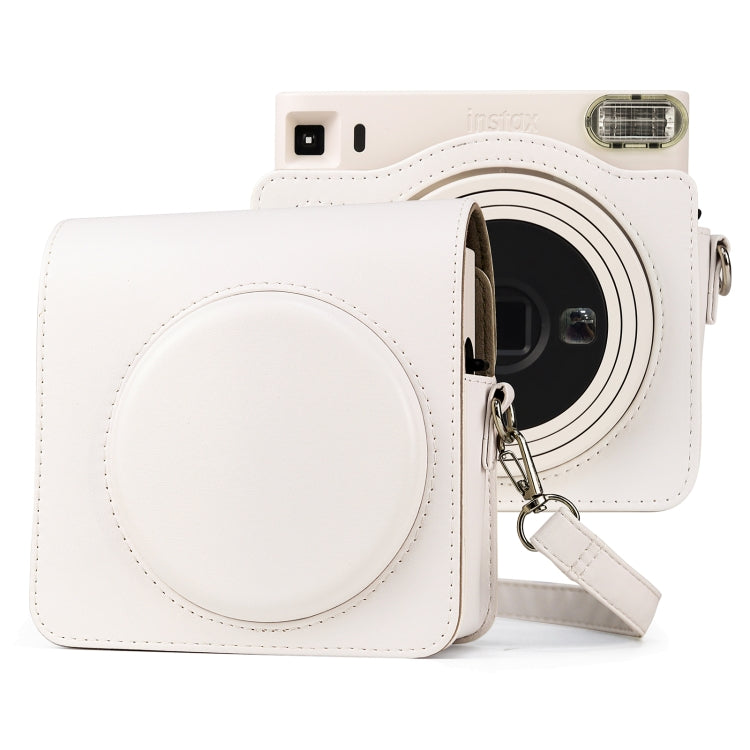 FUJIFILM instax Square SQ1용 스트랩 포함 전신 PU 가죽 케이스 카메라 가방