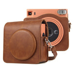 FUJIFILM instax Square SQ1용 스트랩 포함 전신 PU 가죽 케이스 카메라 가방