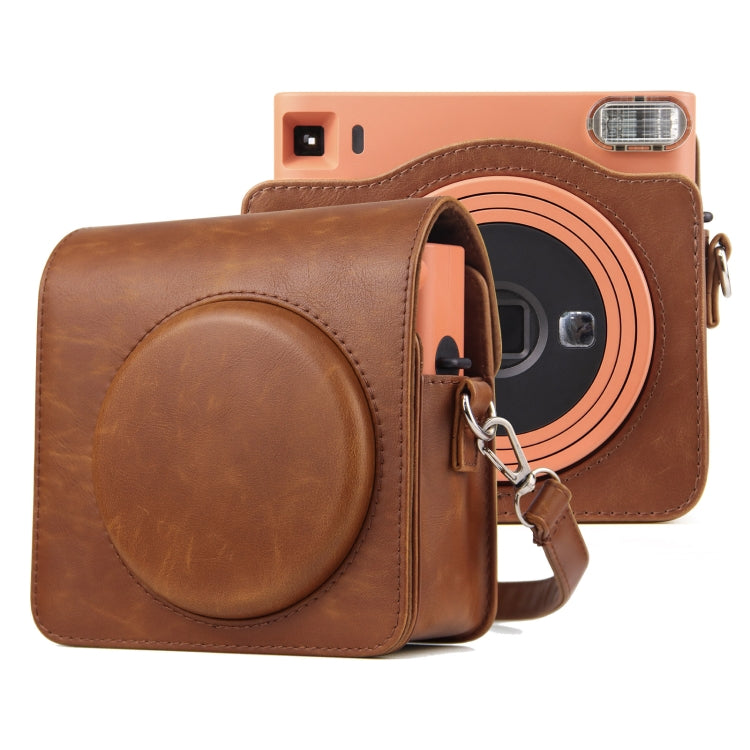 FUJIFILM instax Square SQ1용 스트랩 포함 전신 PU 가죽 케이스 카메라 가방