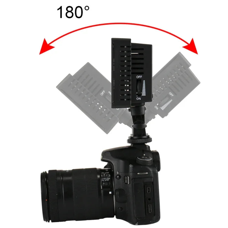 HD-160 화이트 라이트 LED 비디오 라이트 온카메라 사진 조명 보조광, 캐논, 니콘 DSLR 카메라용 3개 필터 플레이트 포함, HD-160
