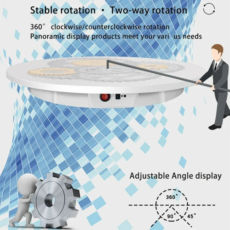 60cm 전동 회전 디스플레이 스탠드 소품 턴테이블, 하중: 100kg, 플러그인 전원, EU 플러그, 60cm, EU 플러그