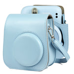FUJIFILM Instax mini 11용 단색 전신 카메라 가죽 케이스 가방, 스트랩 포함