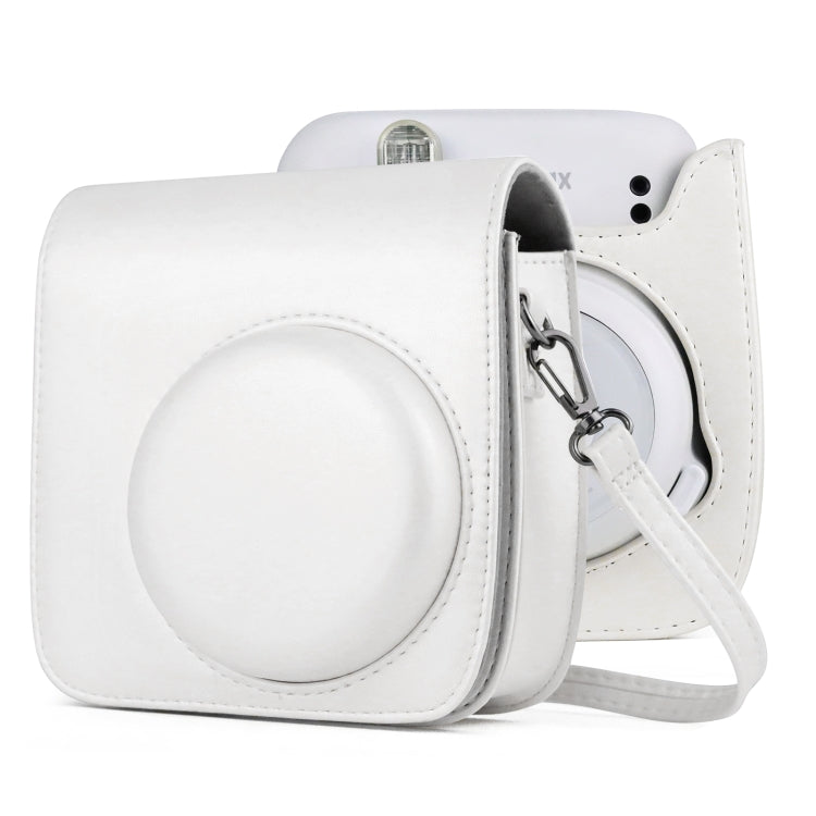 FUJIFILM Instax mini 11용 단색 전신 카메라 가죽 케이스 가방, 스트랩 포함