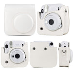 FUJIFILM Instax mini 11용 단색 전신 카메라 가죽 케이스 가방, 스트랩 포함