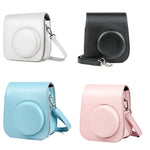 FUJIFILM Instax mini 11용 단색 전신 카메라 가죽 케이스 가방, 스트랩 포함