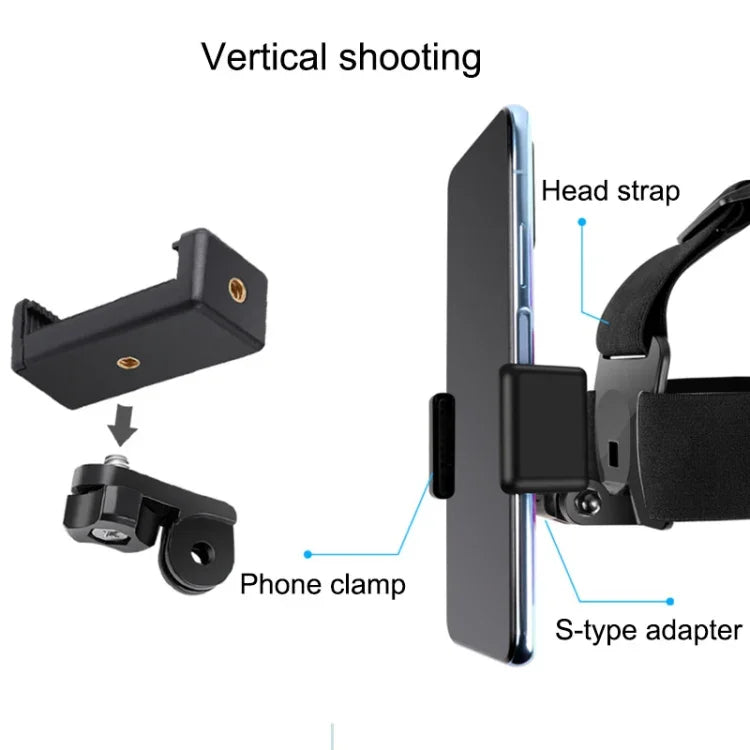 GoPro HERO10 Black / HERO9 Black / 8 / 7 / 6 / 5, Xiaoyi 및 기타 액션 카메라, 스마트폰용 전화 클램프 및 나사, S형 어댑터 포함 탄성 마운트 벨트 조절식 헤드 스트랩