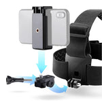 GoPro HERO10 Black / HERO9 Black / 8 / 7 / 6 / 5, Xiaoyi 및 기타 액션 카메라, 스마트폰용 전화 클램프 및 나사, S형 어댑터 포함 탄성 마운트 벨트 조절식 헤드 스트랩