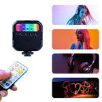 MJ88 포켓 3000-7000K+RGB 풀 컬러 뷰티 필 라이트 핸드헬드 카메라 촬영 스트리머 LED 라이트 리모컨 포함, MJ88