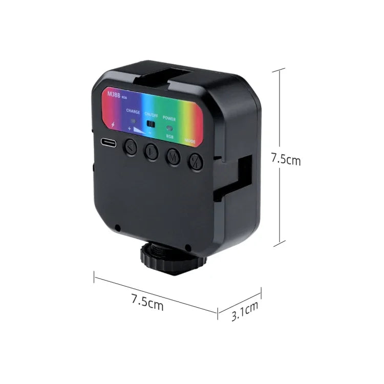 MJ88 포켓 3000-7000K+RGB 풀 컬러 뷰티 필 라이트 핸드헬드 카메라 촬영 스트리머 LED 라이트 리모컨 포함, MJ88