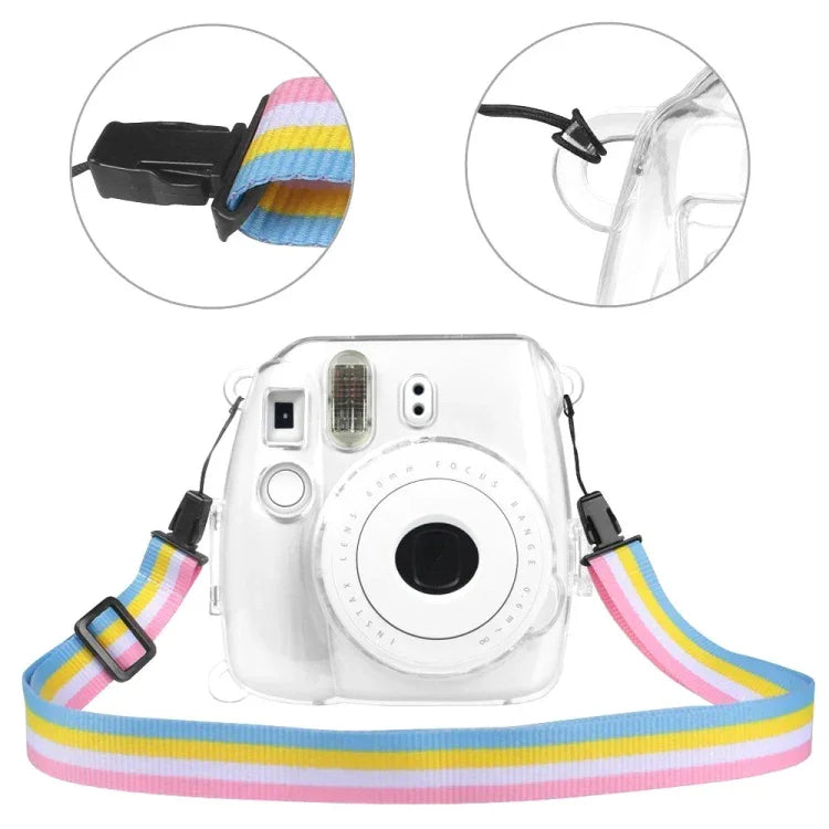 FUJIFILM instax mini 9 / mini 8+ / mini 8용 스트랩 포함 보호 크리스탈 쉘 케이스, FUJIFILM instax mini 9용