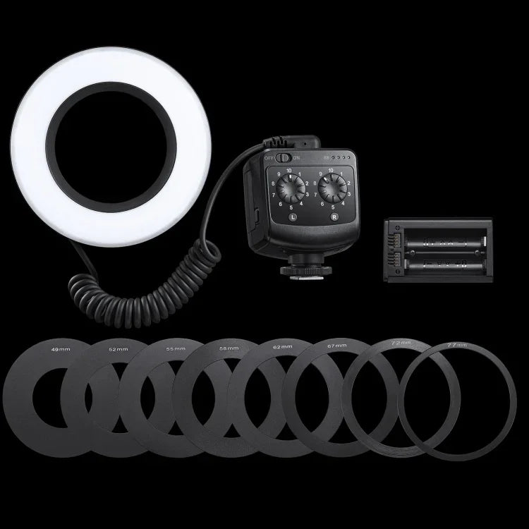 Godox Ring72 매크로 링 48 LED 플래시 라이트 8가지 크기 어댑터 링 포함, Ring72