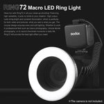 Godox Ring72 매크로 링 48 LED 플래시 라이트 8가지 크기 어댑터 링 포함, Ring72