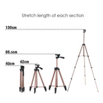 130cm 4단 접이식 알루미늄 합금 삼각대 마운트 3차원 헤드 포함, L-3130 실버, L-3130 블랙, L-3130 샴페인 골드
