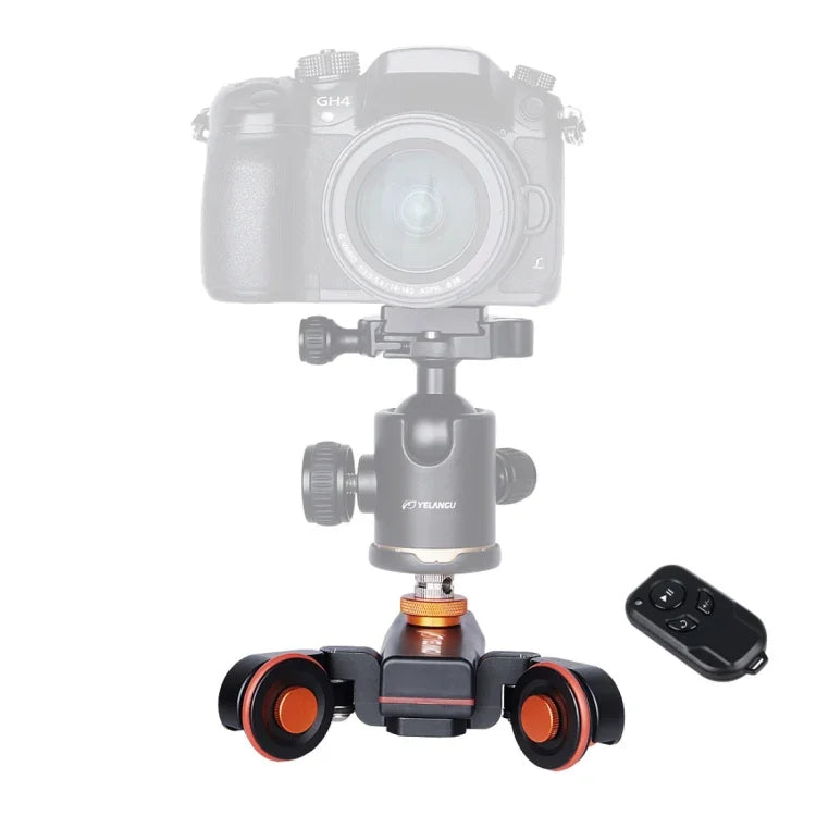 YELANGU L4X 카메라 휠 돌리 II 전동 트랙 슬라이더 3륜 비디오 풀리 롤링 돌리 카 DSLR / 홈 DV 카메라, GoPro, 스마트폰용, 하중: 3kg, L4X 돌리 카 블랙