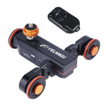 YELANGU L4X 카메라 휠 돌리 II 전동 트랙 슬라이더 3륜 비디오 풀리 롤링 돌리 카 DSLR / 홈 DV 카메라, GoPro, 스마트폰용, 하중: 3kg, L4X 돌리 카 블랙