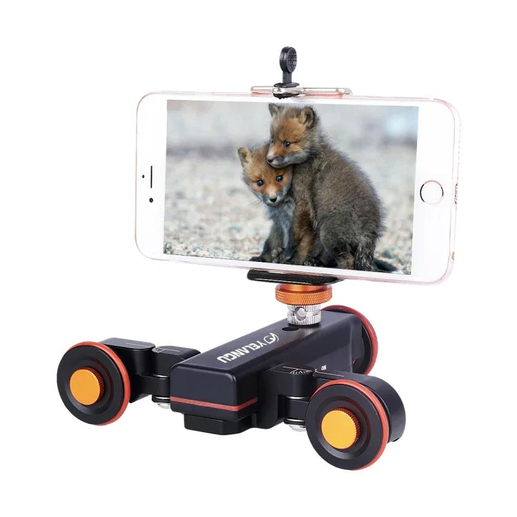 YELANGU L4X 카메라 휠 돌리 II 전동 트랙 슬라이더 3륜 비디오 풀리 롤링 돌리 카 DSLR / 홈 DV 카메라, GoPro, 스마트폰용, 하중: 3kg, L4X 돌리 카 블랙
