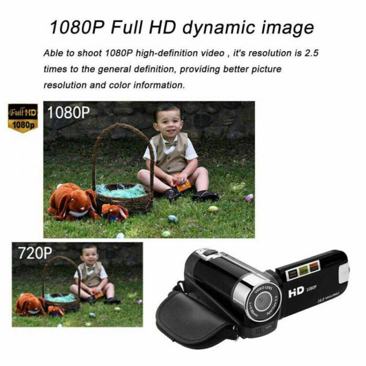 16배 디지털 줌 HD 1600만 화소 가정용 여행 DV 카메라, EU 플러그, EU 플러그