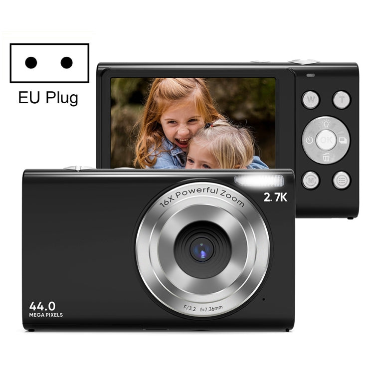 DC402 2.4인치 4400만 화소 16배 줌 1080P 풀 HD 디지털 카메라 어린이 카드 카메라, EU 플러그, EU 플러그