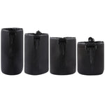 4개 네오프렌 SLR 카메라 렌즈 휴대용 파우치 가방 카라비너 포함, 크기: 10x22cm, 10x14cm, 10x18cm, 8x10cm, 4가지 크기