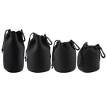 4개 네오프렌 SLR 카메라 렌즈 휴대용 파우치 가방 카라비너 포함, 크기: 10x22cm, 10x14cm, 10x18cm, 8x10cm, 4가지 크기