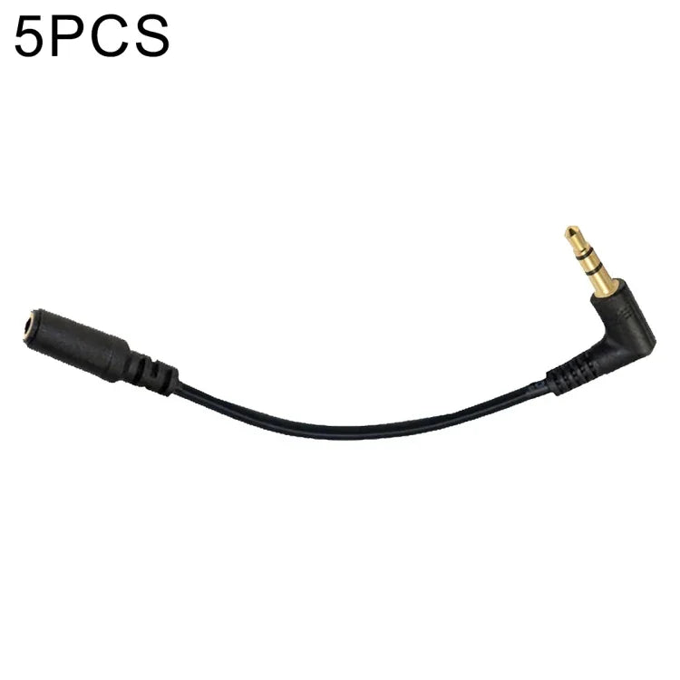5개 세트 13cm 엘보 3.5mm 오디오 수-암 PC 카메라 마이크 어댑터 케이블, 엘보 3.5mm