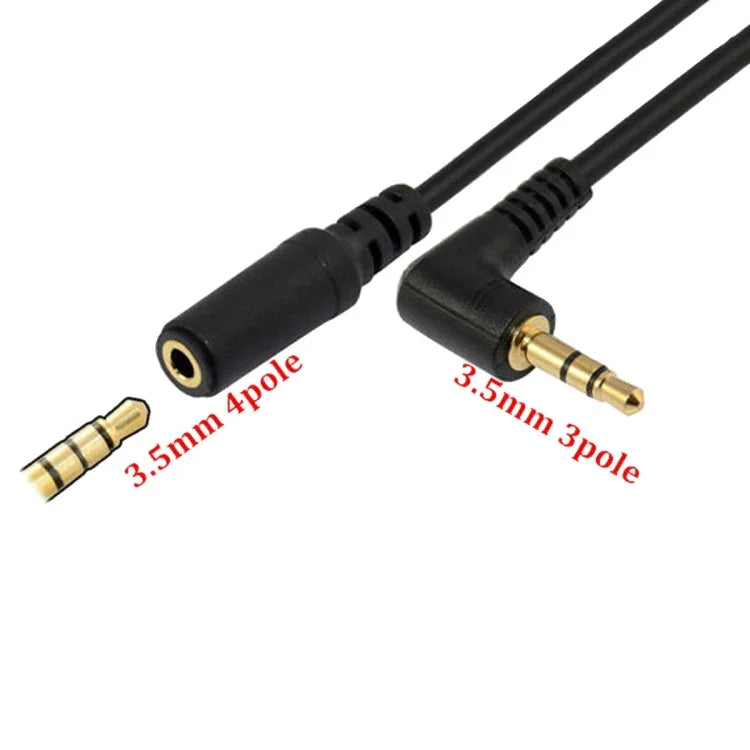 5개 세트 13cm 엘보 3.5mm 오디오 수-암 PC 카메라 마이크 어댑터 케이블, 엘보 3.5mm