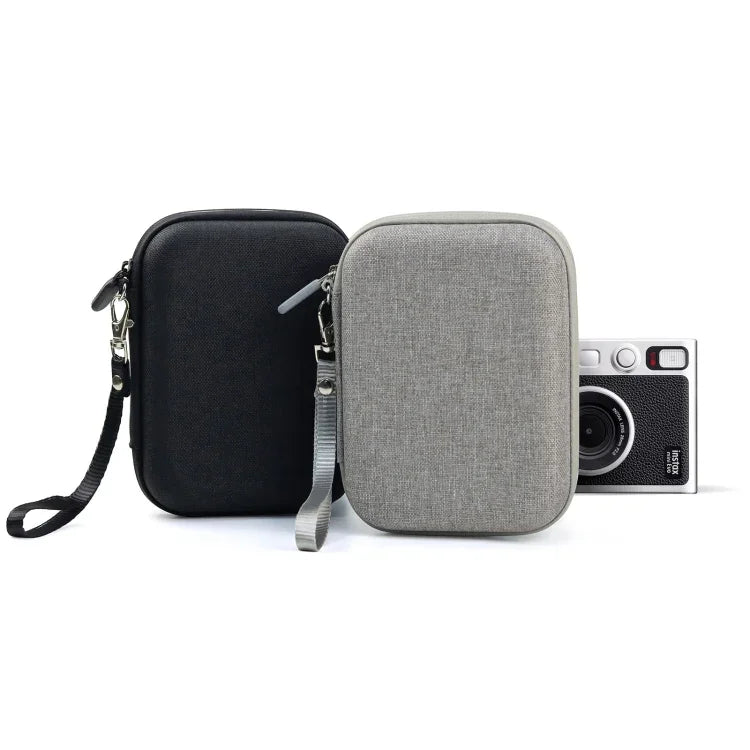 FUJIFILM Instax mini EVO용 하드 케이스 박스 보관 가방, 패브릭 패턴 블랙, 패브릭 패턴 그레이