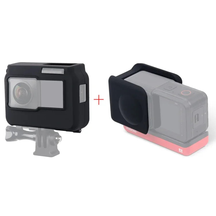 Insta360 One R 파노라마 카메라용 프레임 충격 방지 실리콘 보호 케이스 렌즈 캡 커버 포함, 파노라마 케이스 + 렌즈 캡