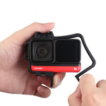 Insta360 One R용 플라스틱 프레임 마운트 보호 케이스 케이지 삼각대 베이스 어댑터 & 긴 나사 & 콜드 슈 베이스 포함, 콜드 슈 프레임