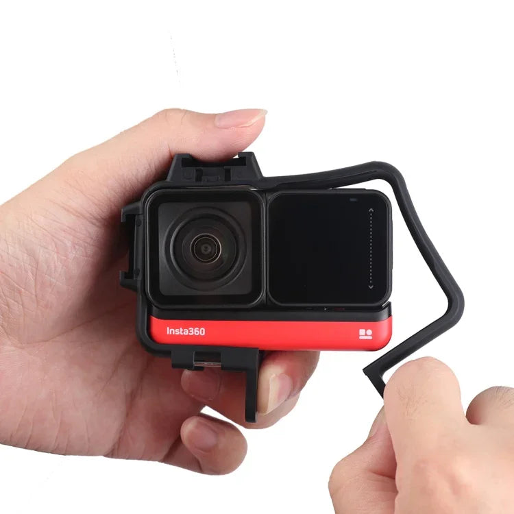 Insta360 One R용 플라스틱 프레임 마운트 보호 케이스 케이지 삼각대 베이스 어댑터 & 긴 나사 & 콜드 슈 베이스 포함, 콜드 슈 프레임