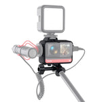 Insta360 One R용 플라스틱 프레임 마운트 보호 케이스 케이지 삼각대 베이스 어댑터 & 긴 나사 & 콜드 슈 베이스 포함, 콜드 슈 프레임
