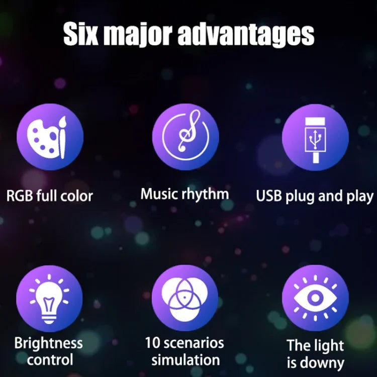LUXCEO Mood2 RGB 분위기 조명 데스크탑 리듬 픽업 램프, 리모컨 포함