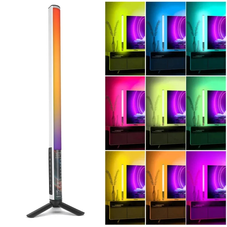 LUXCeO Mood1 50cm RGB 컬러풀 분위기 리듬 LED 스틱, 휴대용 비디오 사진 보조 조명, 삼각대 없음, 50cm
