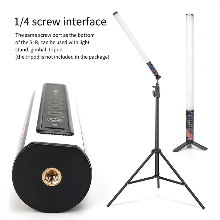 LUXCeO Mood1 50cm RGB 컬러풀 분위기 리듬 LED 스틱, 휴대용 비디오 사진 보조 조명, 삼각대 없음, 50cm