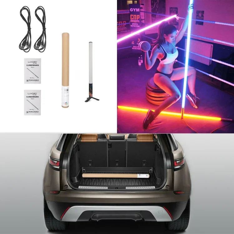 LUXCeO Mood1 50cm RGB 컬러풀 분위기 리듬 LED 스틱, 휴대용 비디오 사진 보조 조명, 삼각대 없음, 50cm
