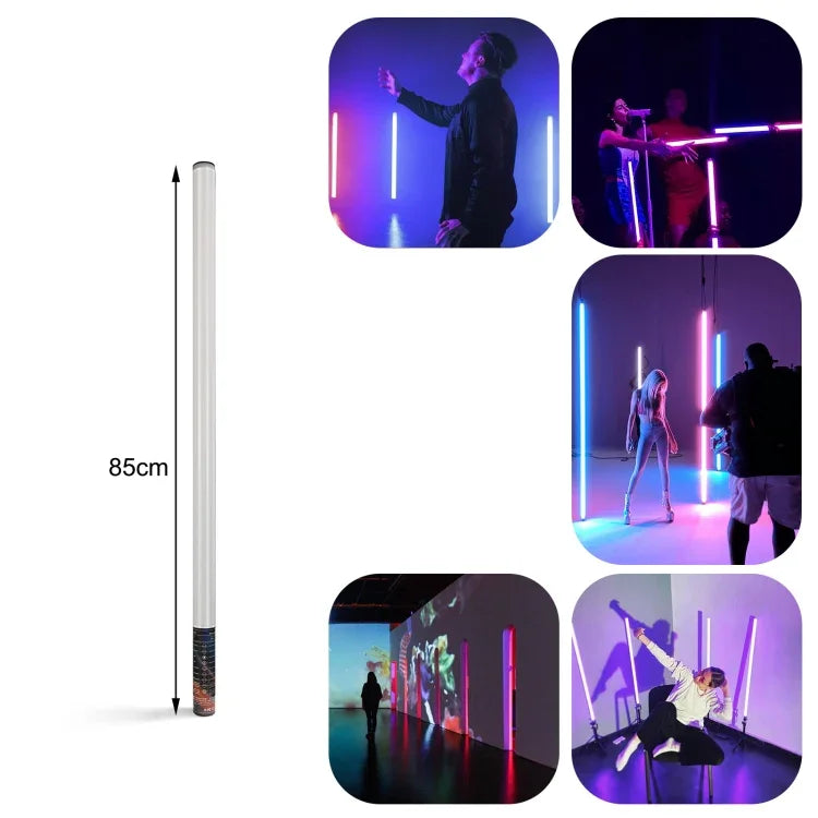 LUXCeO Mood1 85cm RGB 컬러풀 분위기 리듬 LED 스틱, 휴대용 비디오 사진 보조 조명, 삼각대 없음, 85cm