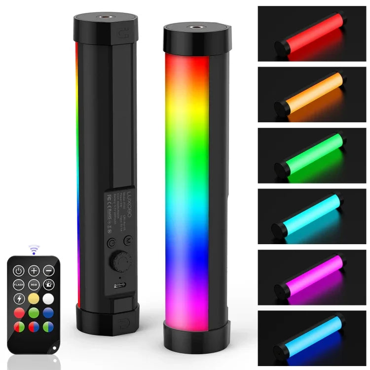 LUXCeO P100 RGB 사진 비디오 라이트 스틱 핸드헬드 보조 조명 리모컨 포함, P100