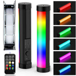 LUXCeO P100 RGB 사진 비디오 라이트 스틱 핸드헬드 보조 조명 리모컨 및 그리드 소프트박스 포함, P100+그리드 소프트박스