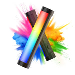 LUXCeO P100 RGB 사진 비디오 라이트 스틱 핸드헬드 보조 조명 리모컨 및 그리드 소프트박스 포함, P100+그리드 소프트박스